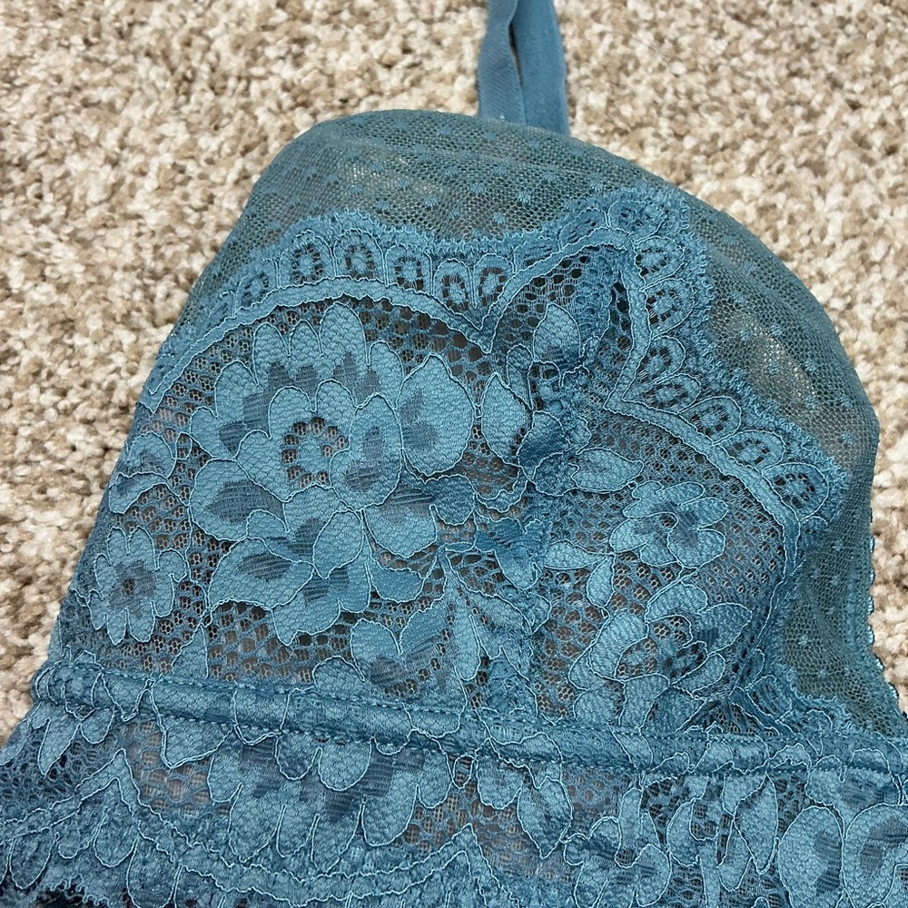 Lace Bralette in Teal - Women's Intimates - Picture 3 of 8